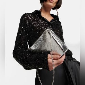 BRAND NEW Christian Louboutin Loubila Metallic Leather Pouch